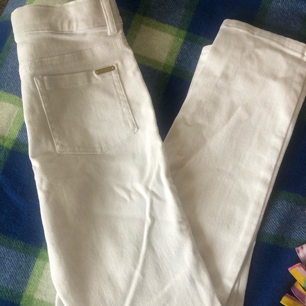 Girls size 10 Janie and jack white denim pants